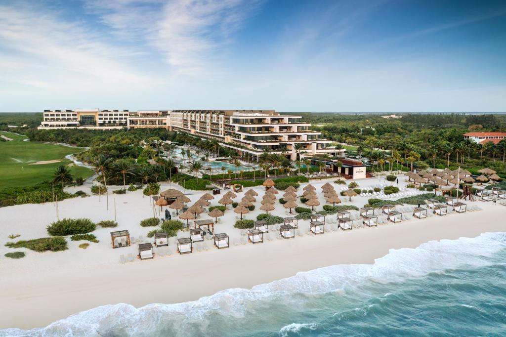 ATELIER Playa Mujeres luxury adults-only all-inclusive resort with modern architecture, beachfront pools, and upscale amenities near Cancun.